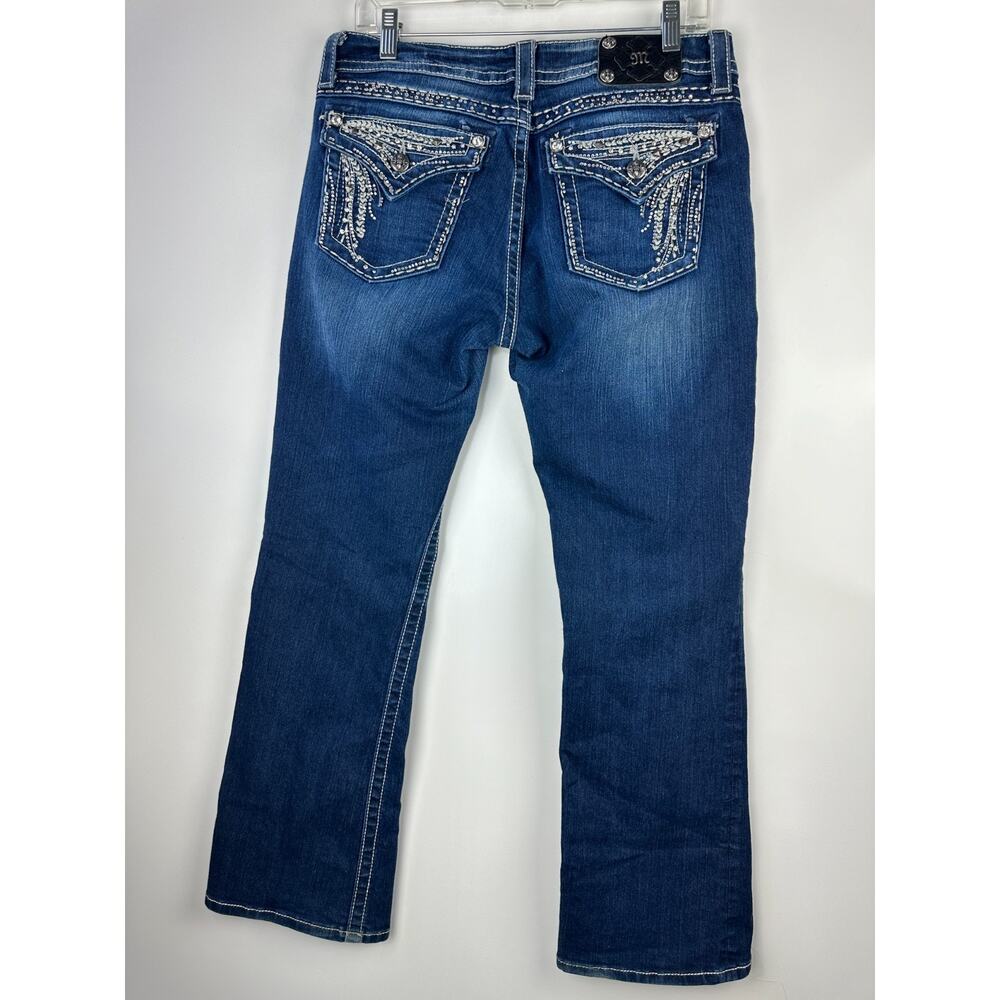 Miss Me Easy Boot Cut Jeans Low Rise Embellished Studded Rhinestones Size 29 - Picture 2 of 11